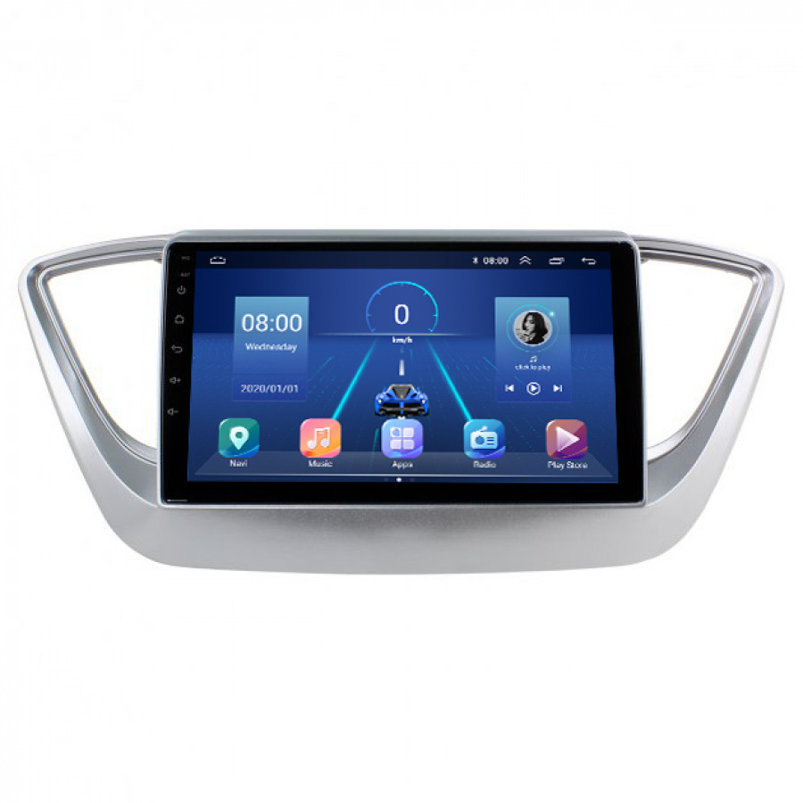 Штатная магнитола Lesko для Hyundai Accent V 2017-н.в. экран 9" 6/128Gb 4G Wi-Fi GPS Top