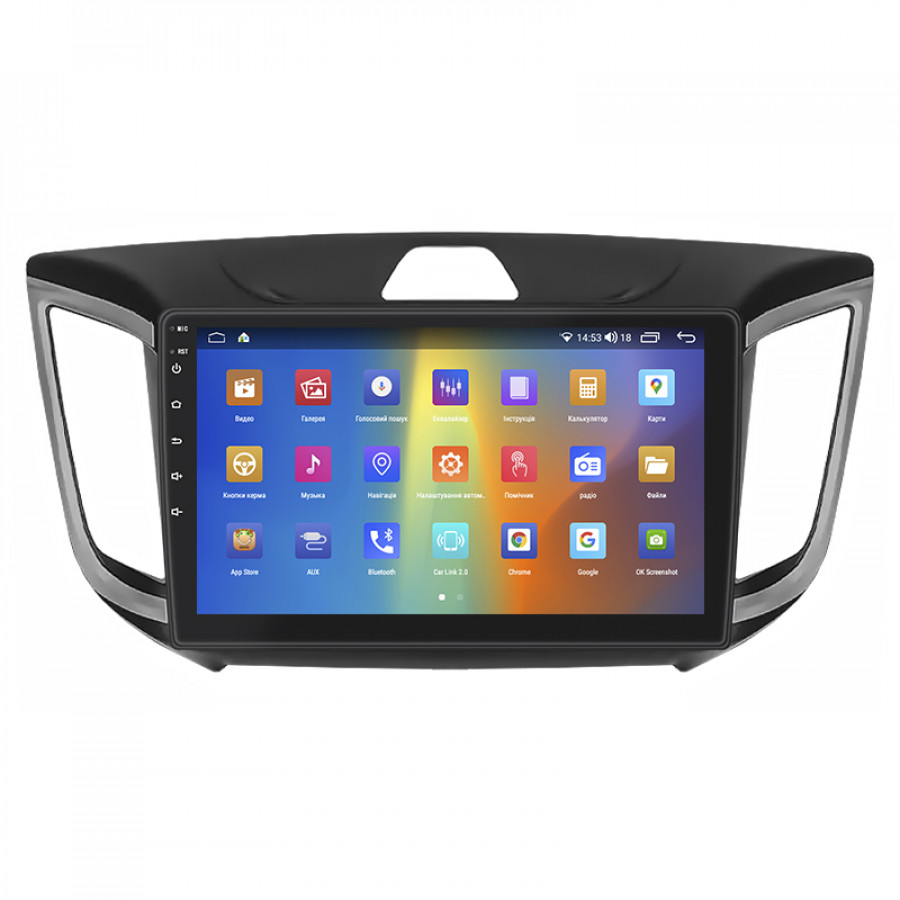 Штатная магнитола Lesko для Hyundai Creta I 2016-2020 экран 10" 2/32Gb CarPlay 4G Wi-Fi GPS Prime