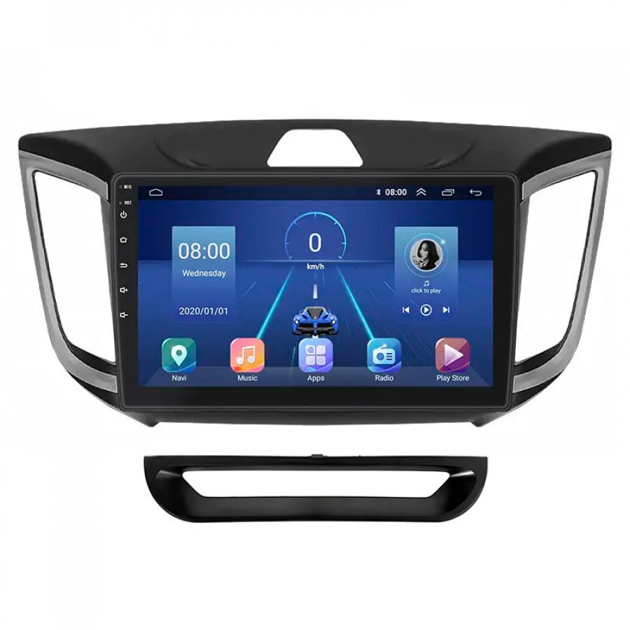 Штатная магнитола Lesko для Hyundai Creta I 2016-2020 экран 10" 6/128Gb 4G Wi-Fi GPS Top