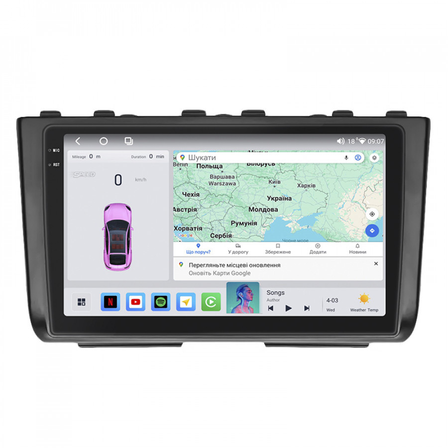 Штатная магнитола Lesko для Hyundai Creta II 2021-н.в. экран 9" 4/64 QLED CarPlay 4G Wi-Fi GPS 360 Prime