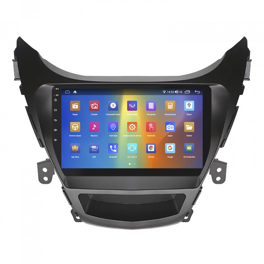 Штатная магнитола Lesko для Hyundai Elantra V (MD) 2010-2014 экран 9" 4/64Gb CarPlay 4G Wi-Fi GPS Prime