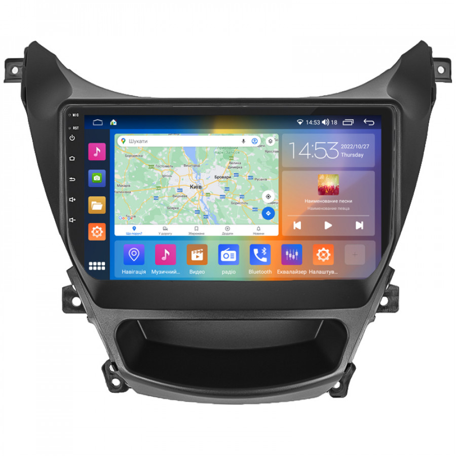 Штатная магнитола Lesko для Hyundai Elantra V (MD) Рестайлинг 2013-2016 экран 9" 2/32Gb CarPlay 4G Wi-Fi GPS Prime