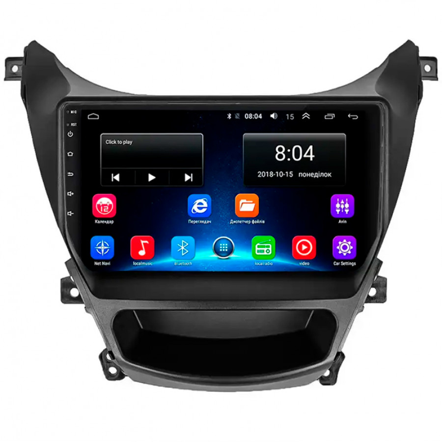 Штатная магнитола Lesko для Hyundai Elantra V (MD) Рестайлинг ver 2 2013-2016 экран 9" 2/32Gb Wi-Fi GPS Base