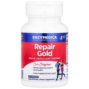 Ферменти для м'язів, суглобів, тканин, Repair Gold, Enzymedica, для веганів, 30 капсул