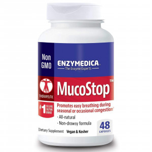 Ферменти (протеолітичні), MucoStop, Enzymedica, 48 капсул