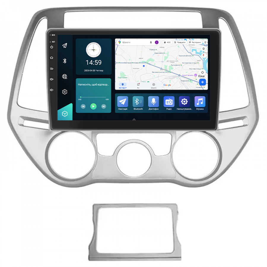 Штатная магнитола Lesko для Hyundai i20 I Рестайлинг 2012-2014 экран 9" 2/32Gb 4G Wi-Fi GPS Top