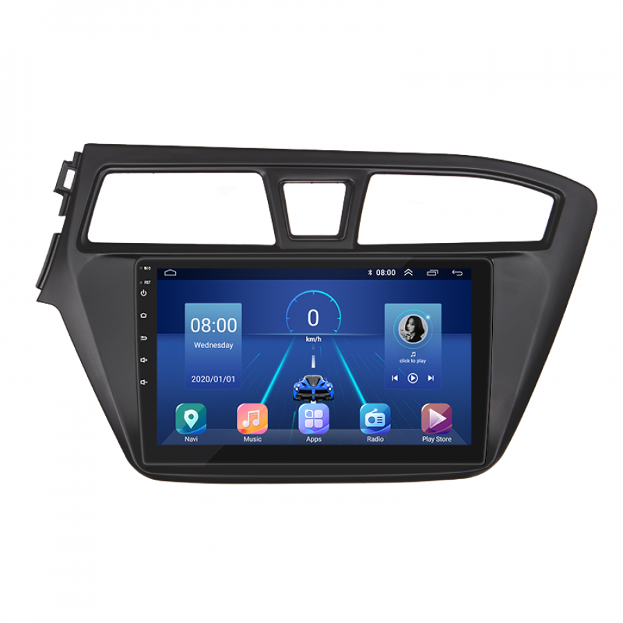 Штатная магнитола Lesko для Hyundai i20 II 2014-2018 экран 9" 4/64Gb 4G Wi-Fi GPS Top