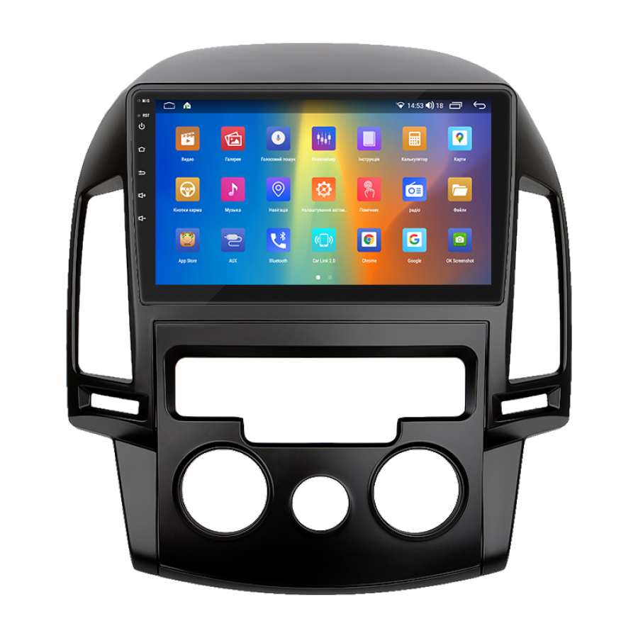 Штатная магнитола Lesko для Hyundai i30 I 2007-2010 экран 9" 2/32Gb CarPlay 4G Wi-Fi GPS Prime