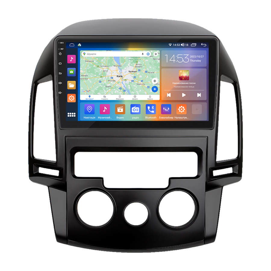 Штатная магнитола Lesko для Hyundai i30 I 2007-2010 экран 9" 4/64Gb CarPlay 4G Wi-Fi GPS Prime