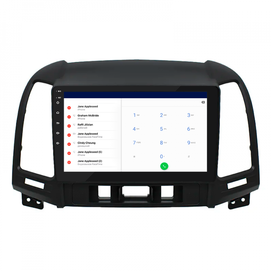 Штатная магнитола Lesko для Hyundai Santa Fe II Рестайлинг 2009-2012 экран 9" 2/32Gb Wi-Fi GPS Base