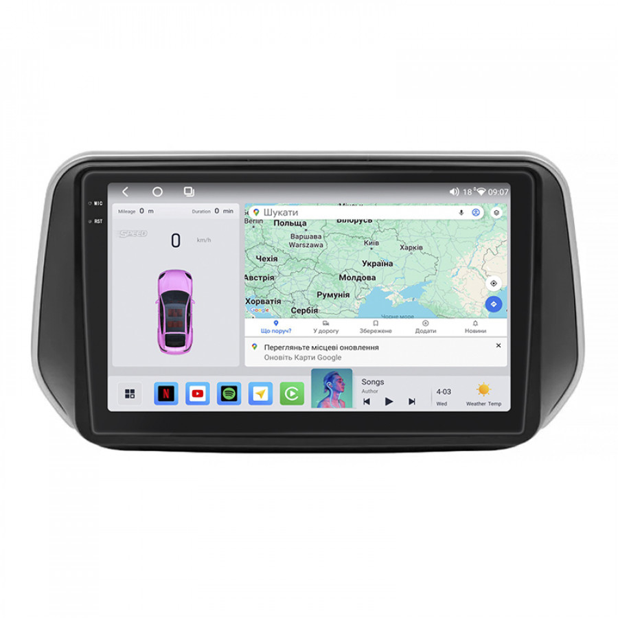Штатная магнитола Lesko для Hyundai Santa Fe IV 2018-2021 экран 10" 4/64 QLED CarPlay 4G Wi-Fi GPS 360 Prime