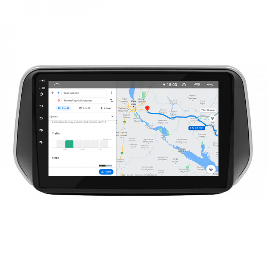 Штатная магнитола Lesko для Hyundai Santa Fe IV 2018-2021 экран 10" 4/64Gb 4G Wi-Fi GPS Top