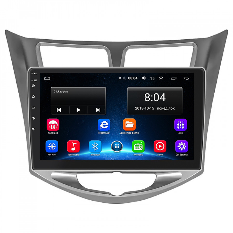 Штатная магнитола Lesko для Hyundai Solaris I Рестайлинг 2014-2017 экран 10" 2/32Gb Wi-Fi GPS Base