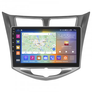 Штатная магнитола Lesko для Hyundai Solaris I Рестайлинг 2014-2017 экран 10" 4/64Gb CarPlay 4G Wi-Fi GPS Prime
