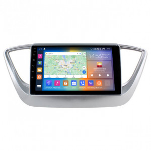 Штатная магнитола Lesko для Hyundai Solaris II 2017-2020 экран 9" 4/64Gb CarPlay 4G Wi-Fi GPS Prime