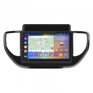 Штатная магнитола Lesko для Hyundai Solaris II Рестайлинг 2020-н.в. экран 9" 2/32Gb CarPlay 4G Wi-Fi GPS Prime