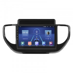 Штатная магнитола Lesko для Hyundai Solaris II Рестайлинг 2020-н.в. экран 9" 4/64Gb 4G Wi-Fi GPS Top