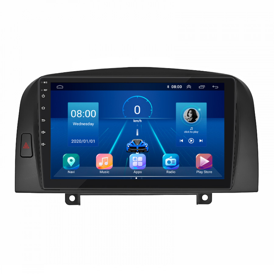 Штатная магнитола Lesko для Hyundai Sonata V (NF) 2004-2010 экран 9" 4/64Gb 4G Wi-Fi GPS Top