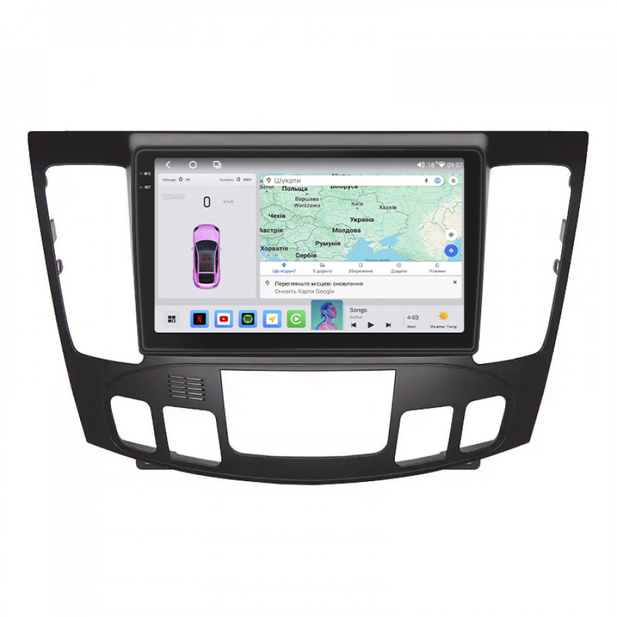 Штатная магнитола Lesko для Hyundai Sonata V (NF) Auto AC 2008-2010 экран 9" 4/64 QLED CarPlay 4G Wi-Fi GPS 360 Prime