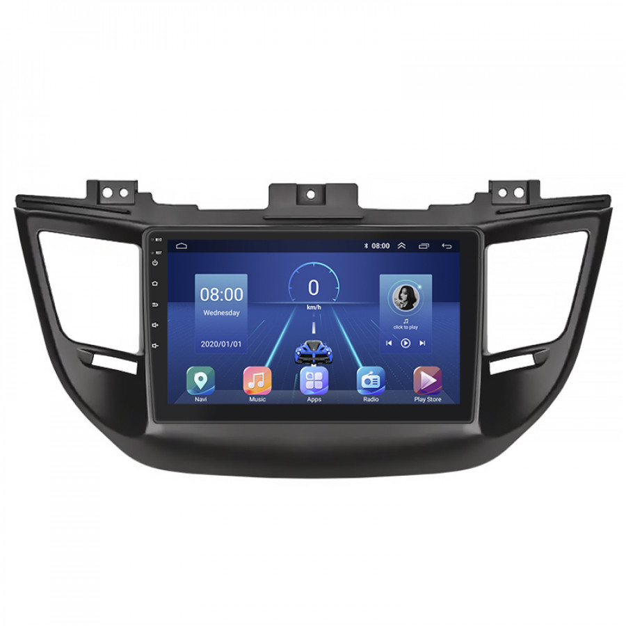 Штатная магнитола Lesko для Hyundai Tucson III 2015-2018 экран 9" 6/128Gb 4G Wi-Fi GPS Top