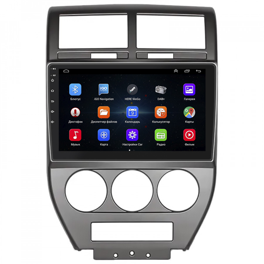Штатная магнитола Lesko для Jeep Compass I 2006-2010 экран 10" 1/16Gb Wi-Fi GPS Base