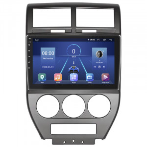 Штатная магнитола Lesko для Jeep Compass I 2006-2010 экран 10" 2/32Gb 4G Wi-Fi GPS Top