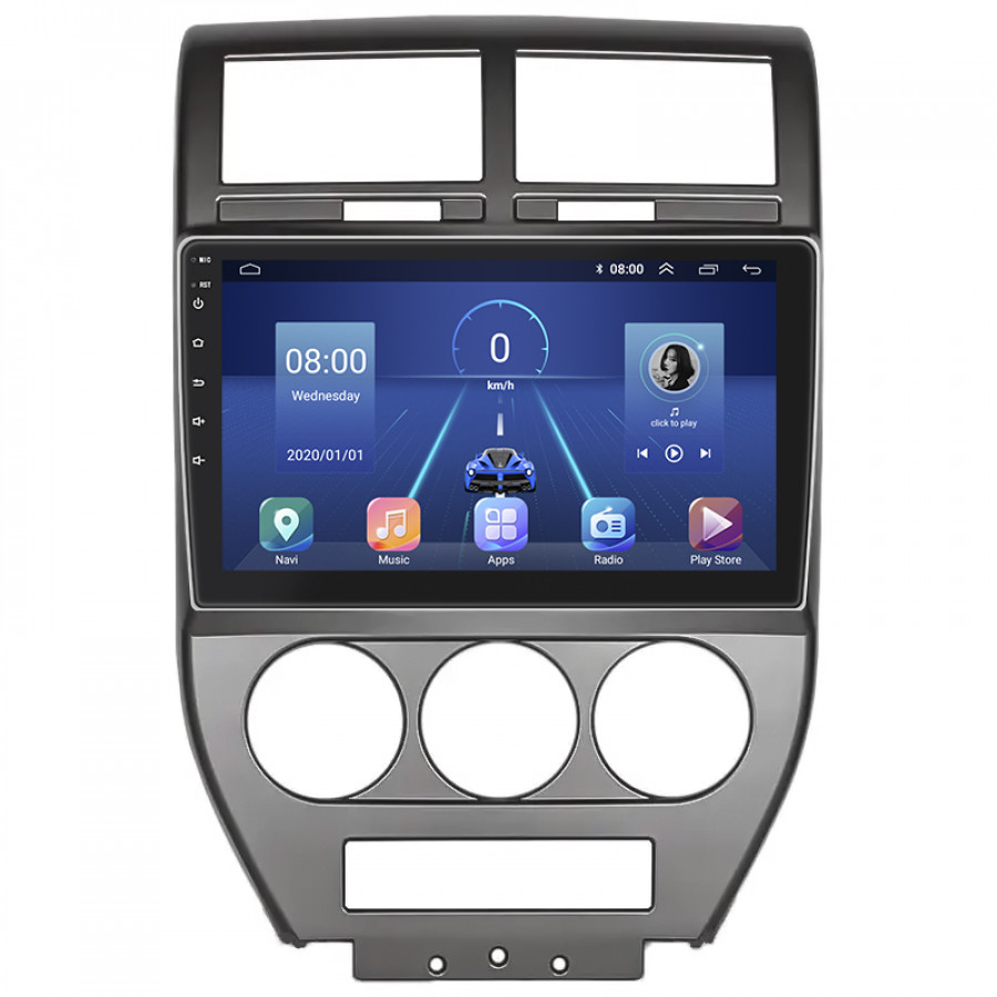 Штатная магнитола Lesko для Jeep Compass I 2006-2010 экран 10" 4/32Gb 4G Wi-Fi GPS Top