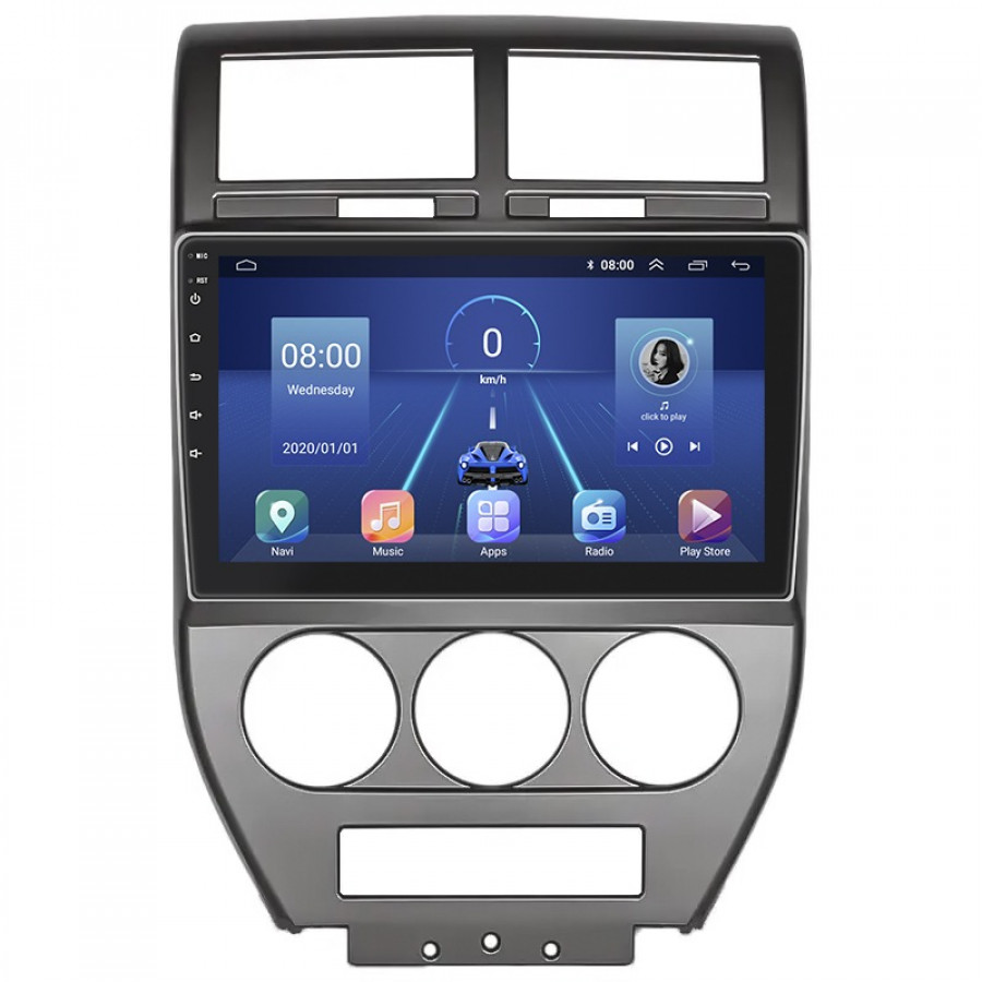 Штатная магнитола Lesko для Jeep Compass I 2006-2010 экран 10" 6/128Gb 4G Wi-Fi GPS Top
