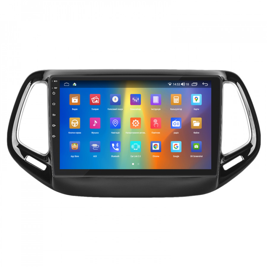 Штатная магнитола Lesko для Jeep Compass II 2017-н.в. экран 10" 2/32Gb CarPlay 4G Wi-Fi GPS Prime