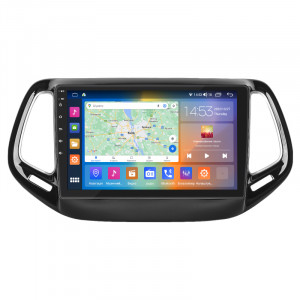 Штатная магнитола Lesko для Jeep Compass II 2017-н.в. экран 10" 4/64Gb CarPlay 4G Wi-Fi GPS Prime