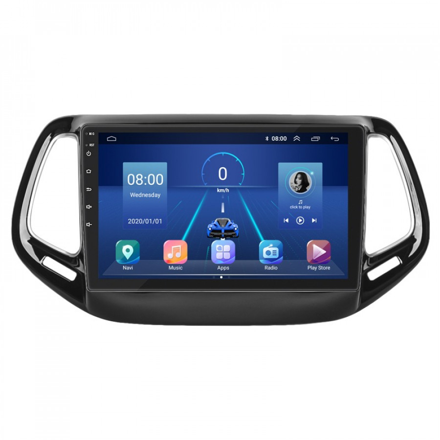 Штатная магнитола Lesko для Jeep Compass II 2017-н.в. экран 10" 6/128Gb 4G Wi-Fi GPS Top