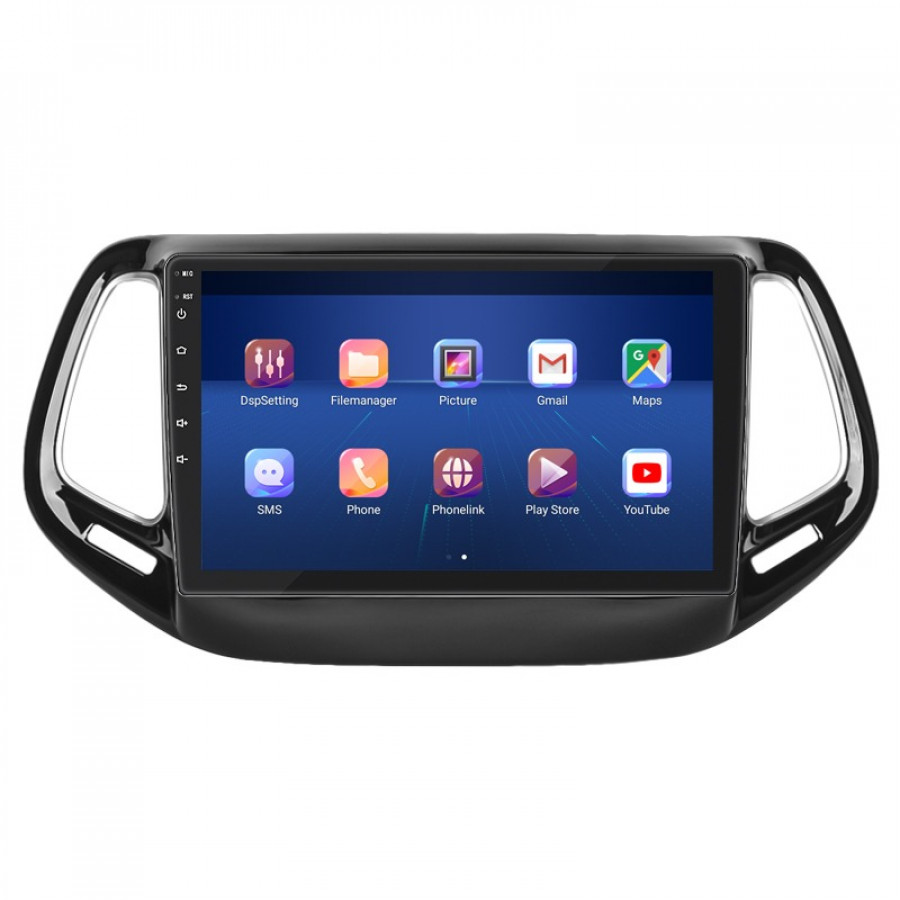 Штатная магнитола Lesko для Jeep Compass II 2017-н.в. экран 10" 6/128Gb 4G Wi-Fi GPS Top