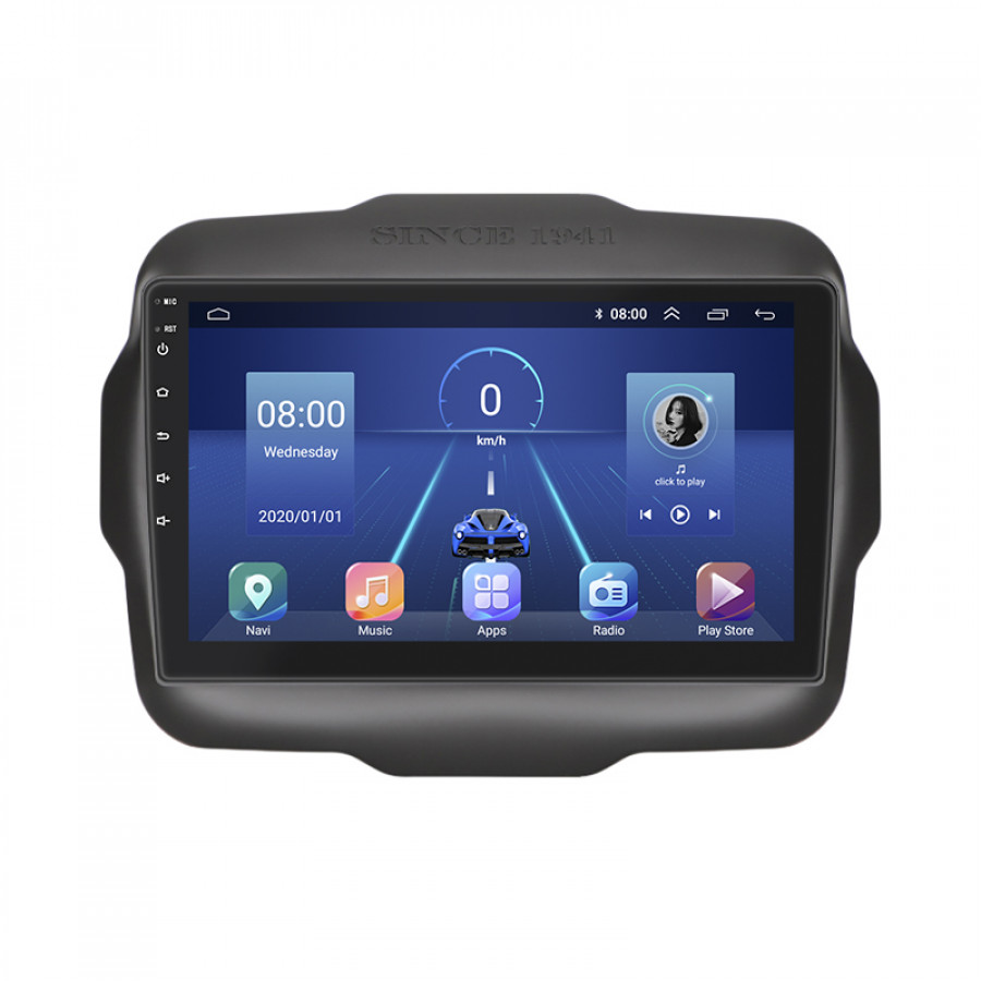 Штатная магнитола Lesko для Jeep Renegade I 2014-2019 экран 9" 6/128Gb 4G Wi-Fi GPS Top