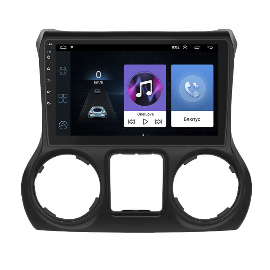 Штатная магнитола Lesko для Jeep Wrangler III (JK) 2007-2018 экран 10" 1/16Gb Wi-Fi GPS Base