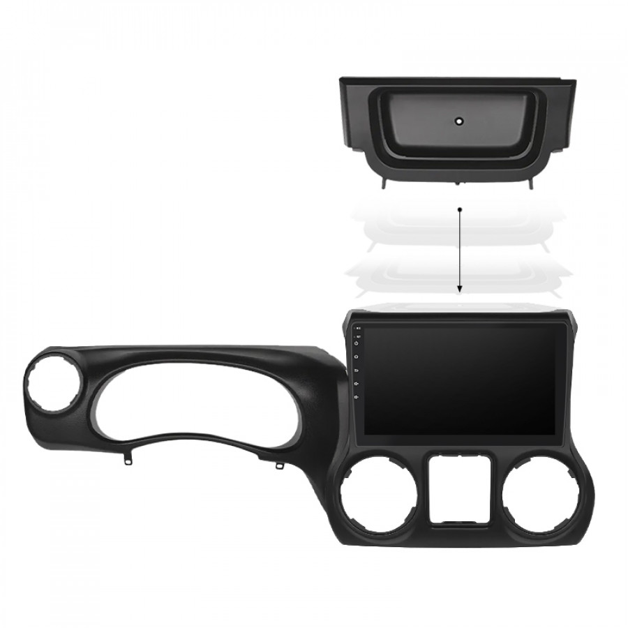 Штатная магнитола Lesko для Jeep Wrangler III (JK) 2007-2018 экран 10" 4/64Gb 4G Wi-Fi GPS Top