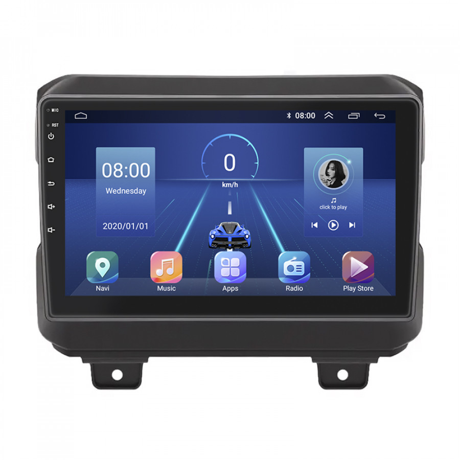 Штатная магнитола Lesko для Jeep Wrangler IV (JL) 2017-н.в. экран 9" 2/32Gb 4G Wi-Fi GPS Top