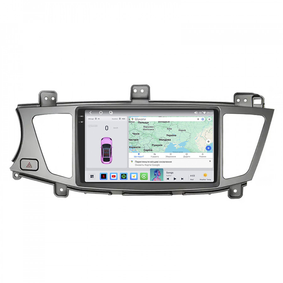 Штатная магнитола Lesko для Kia Cadenza I 2009-2013 экран 9" 4/64 QLED CarPlay 4G Wi-Fi GPS 360 Prime