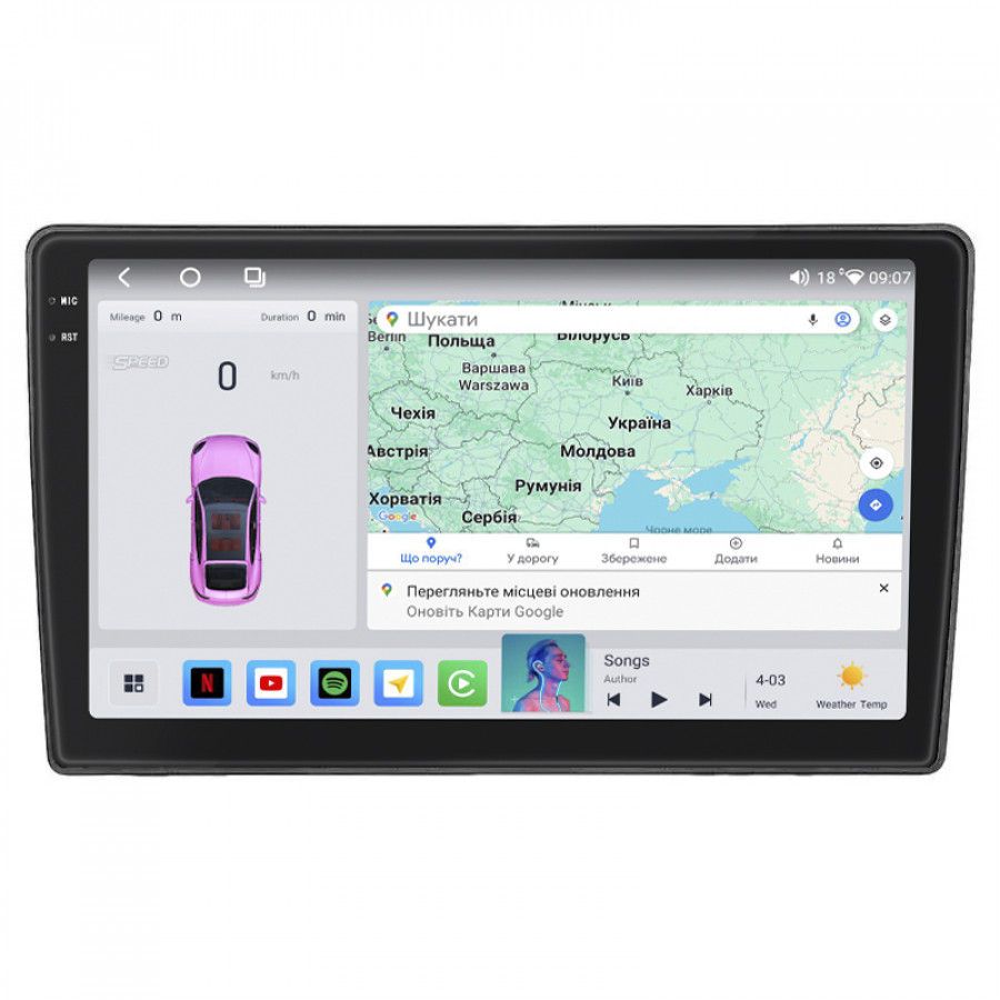 Штатная магнитола Lesko для Kia Ceed I Рестайлинг 2010-2012 экран 9" 4/64 QLED CarPlay 4G Wi-Fi GPS 360 Prime