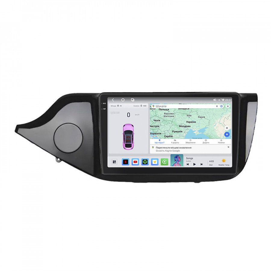Штатная магнитола Lesko для Kia Ceed II Рестайлинг 2015-2018 экран 9" 4/64 QLED CarPlay 4G Wi-Fi GPS 360 Prime