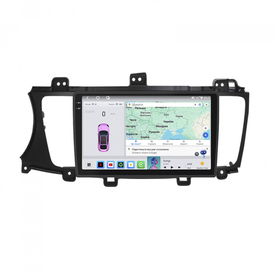 Штатная магнитола Lesko для Kia K7 VG (I) Рестайлинг 2012-2015 экран 9" 4/64 QLED CarPlay 4G Wi-Fi GPS 360 Prime