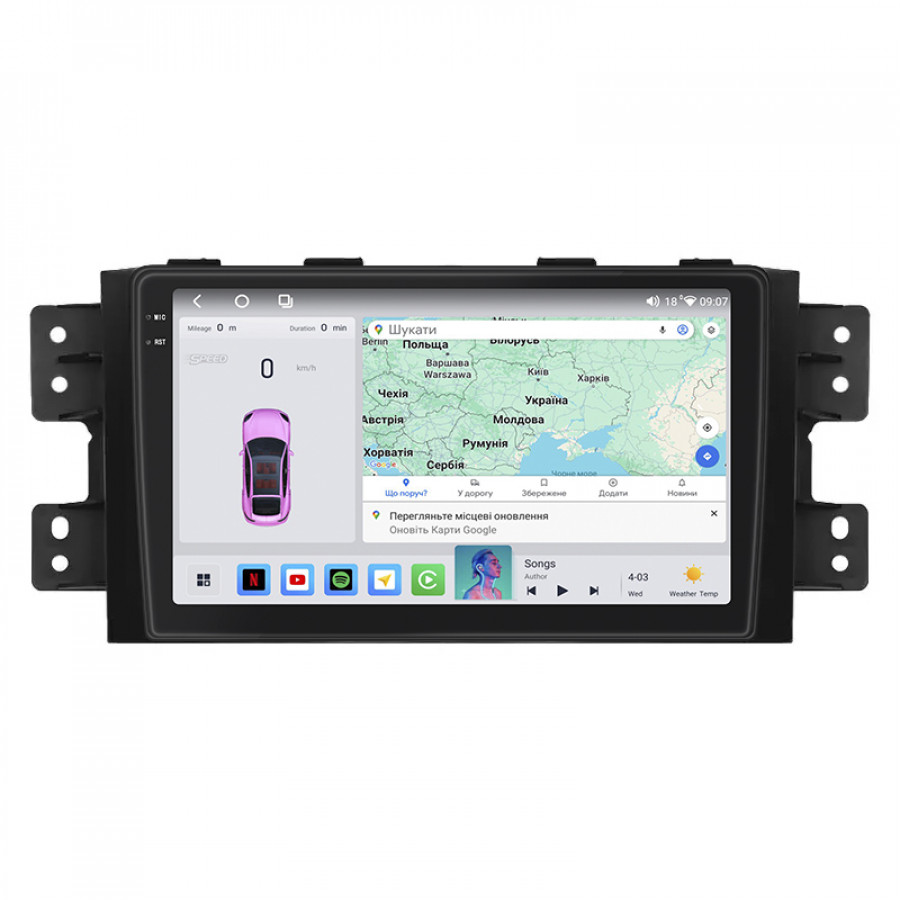 Штатная магнитола Lesko для Kia Mohave I Рестайлинг 2 2019-н.в. экран 9" 4/64 QLED CarPlay 4G Wi-Fi GPS 360 Prime