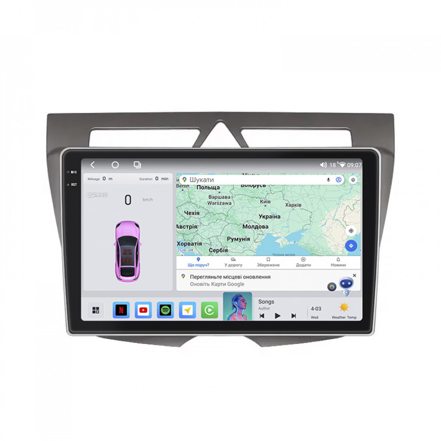 Штатная магнитола Lesko для Kia Picanto I Рестайлинг 2007-2011 экран 9" 4/64 QLED CarPlay 4G Wi-Fi GPS 360 Prime