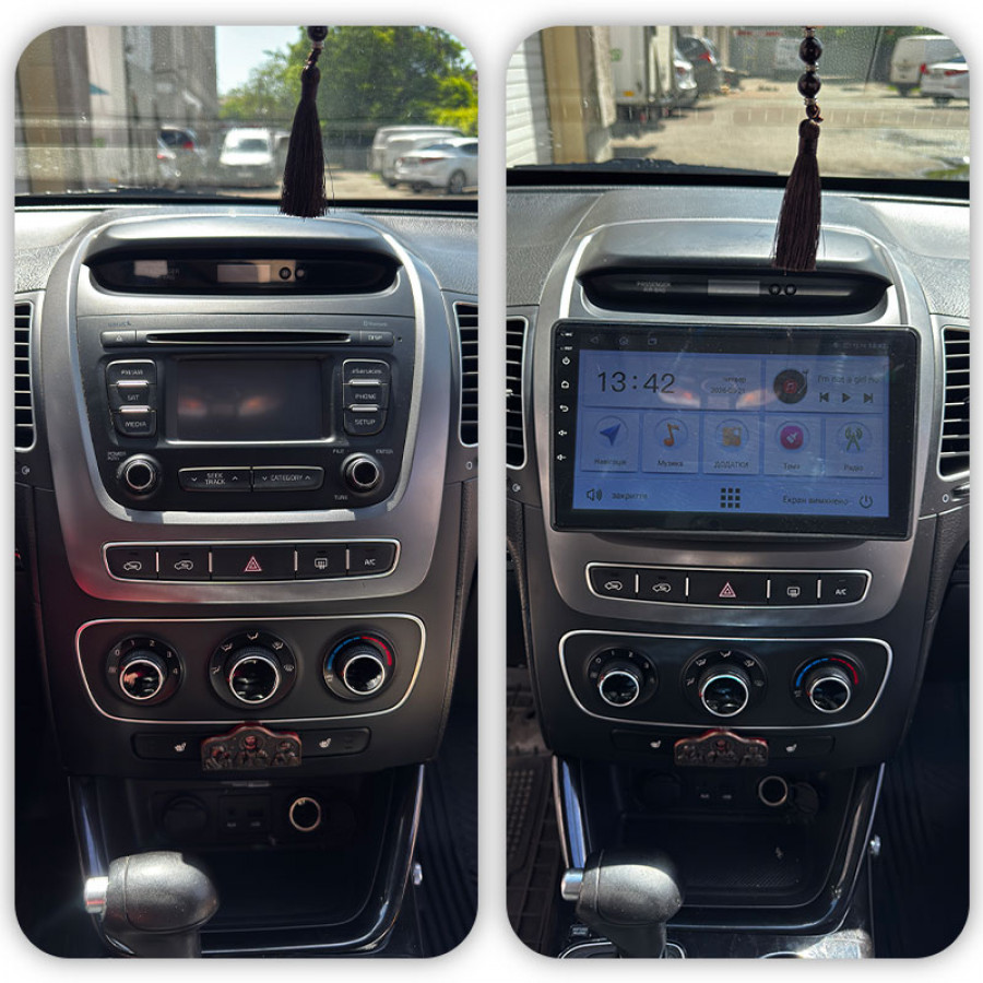 Штатная магнитола Lesko для Kia Sorento II Рестайлинг ver 2 2012-2015 экран 9" 4/64Gb 4G Wi-Fi GPS Top