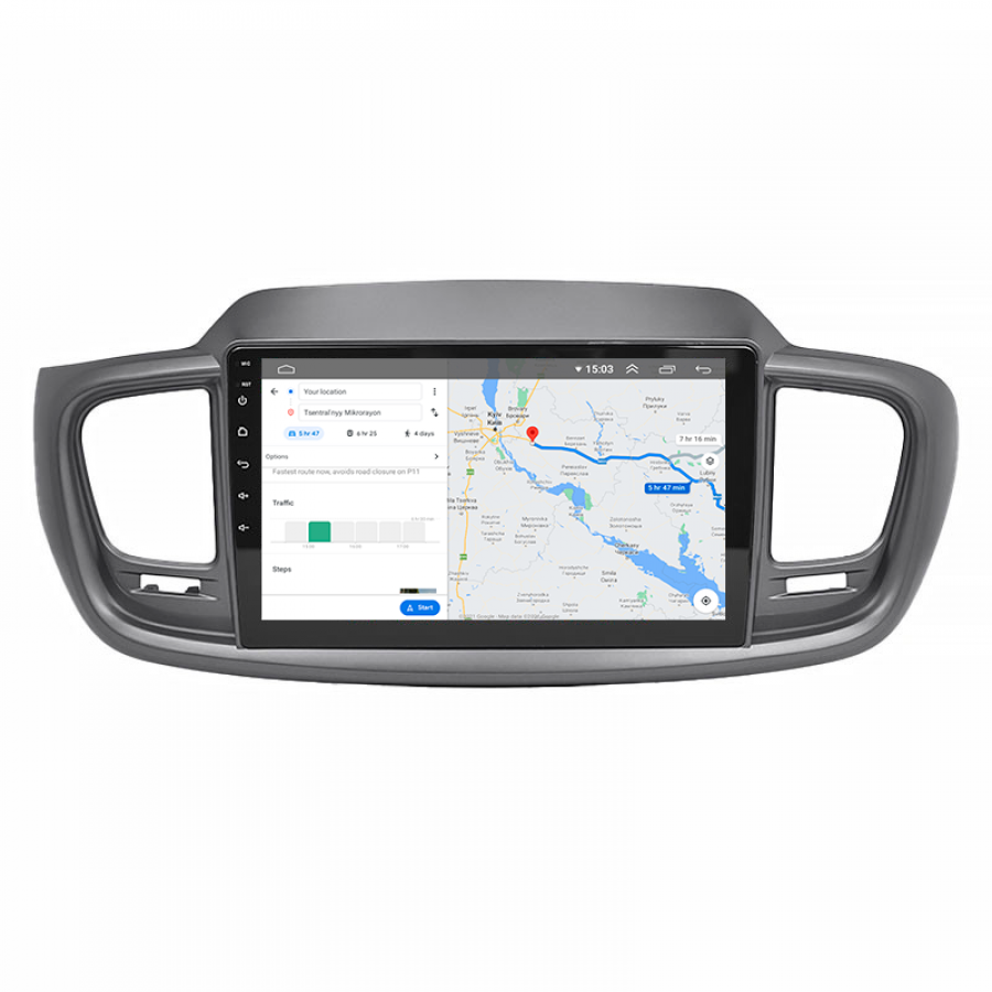 Штатная магнитола Lesko для Kia Sorento III Prime 2014-2017 экран 10" 4/32Gb 4G Wi-Fi GPS Top
