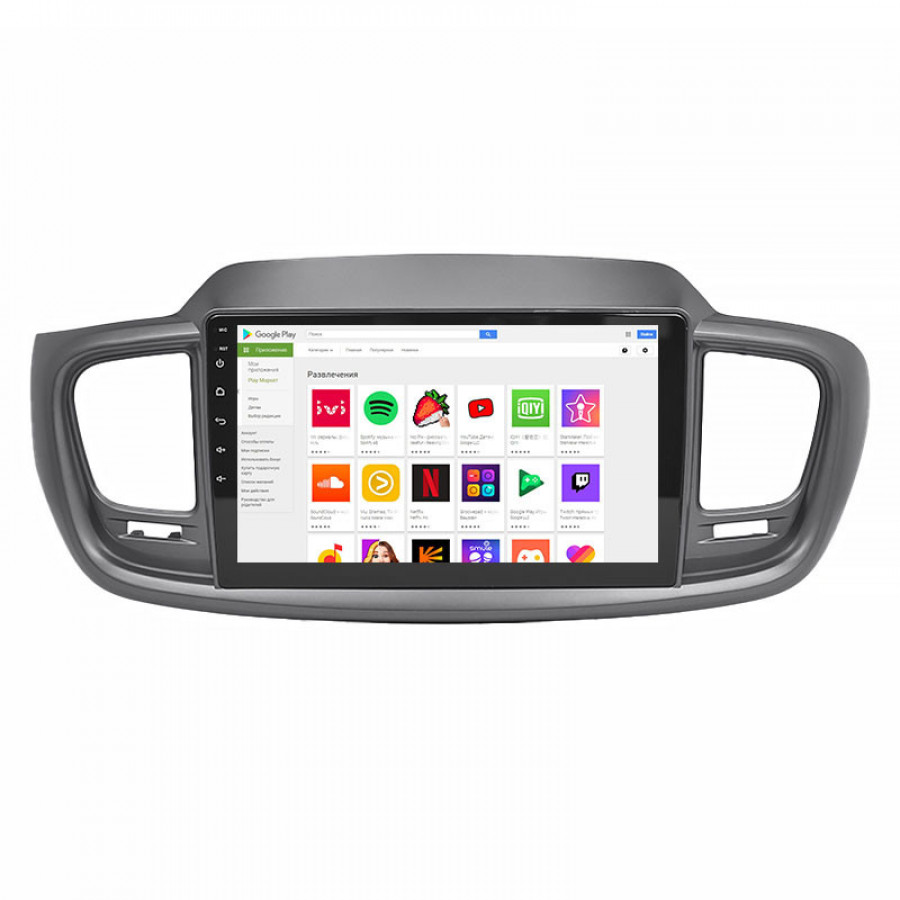 Штатная магнитола Lesko для Kia Sorento III Prime 2014-2017 экран 10" 4/64Gb 4G Wi-Fi GPS Top