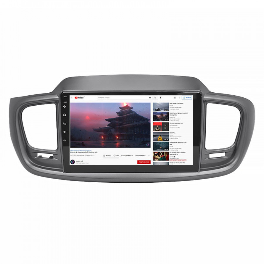 Штатная магнитола Lesko для Kia Sorento III Prime 2014-2017 экран 10" 4/64Gb 4G Wi-Fi GPS Top