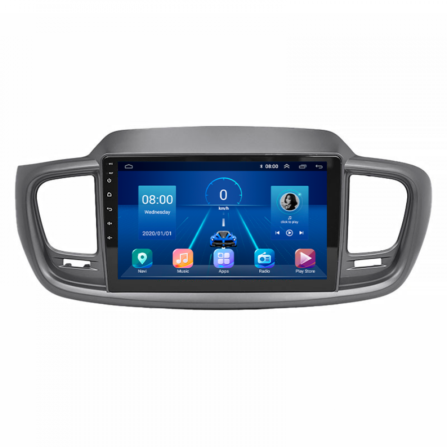 Штатная магнитола Lesko для Kia Sorento III Prime 2014-2017 экран 10" 6/128Gb 4G Wi-Fi GPS Top