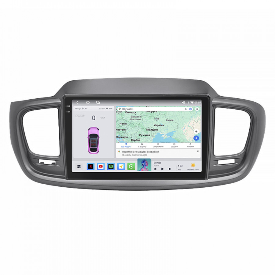 Штатная магнитола Lesko для Kia Sorento III Prime Рестайлинг 2017-2020 экран 10" 4/64 QLED CarPlay 4G Wi-Fi GPS 360 Prime