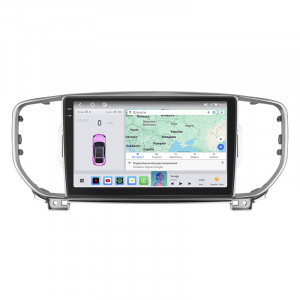 Штатная магнитола Lesko для Kia Sportage IV Рестайлинг 2018-н.в. экран 9" 4/64 QLED CarPlay 4G Wi-Fi GPS 360 Prime