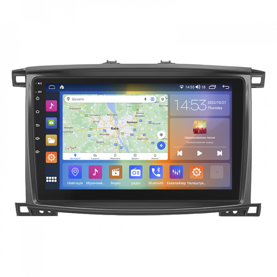 Штатная магнитола Lesko для Lexus LX II Рестайлинг 2002-2007 экран 10" 2/32Gb CarPlay 4G Wi-Fi GPS Prime